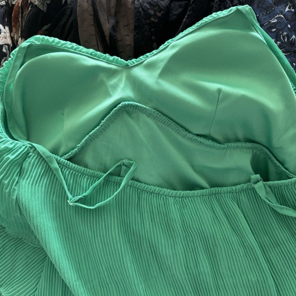 NOBO Jr Womens Tiered Tank Top XL 15-17 Green Bra Boho Y2K Fairycore Boho Retro - Picture 9 of 14